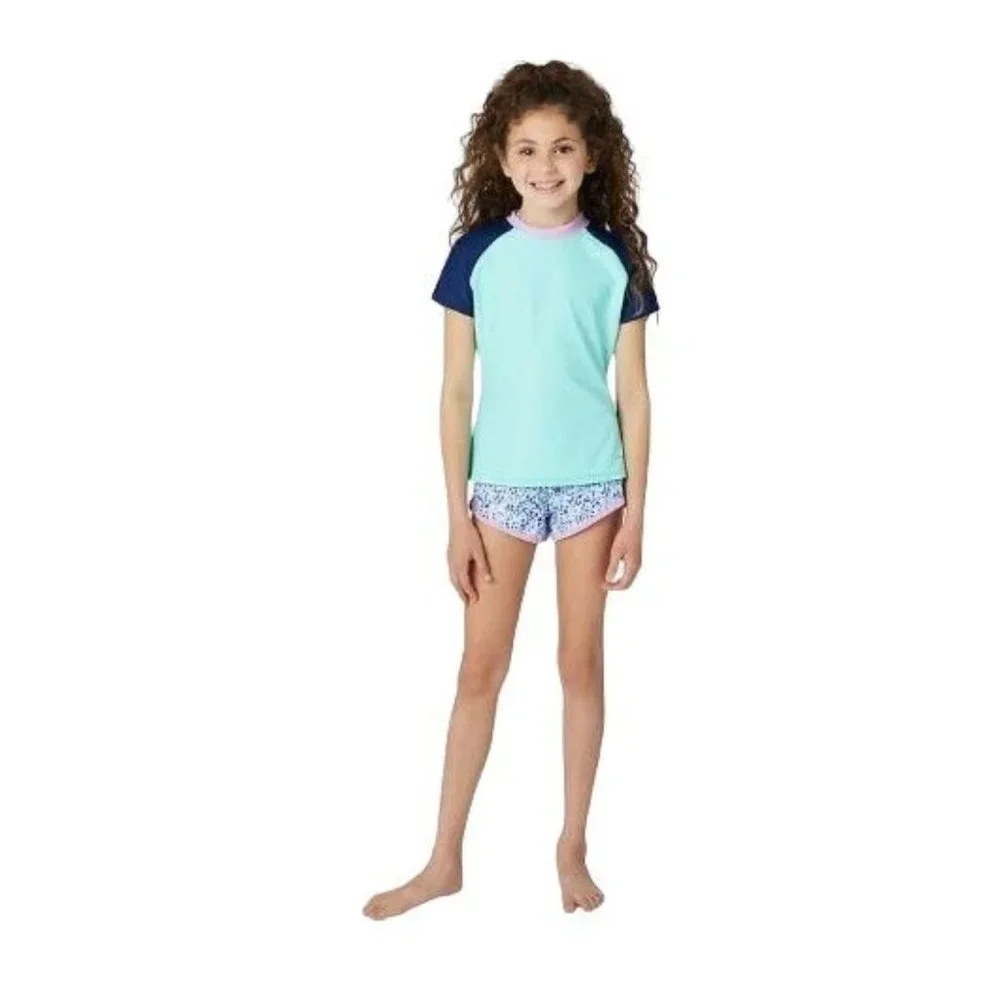 Girls Eddie Bauer Reversible Bathing Suit 4 piece Swim Suit - Picture 2 of 10